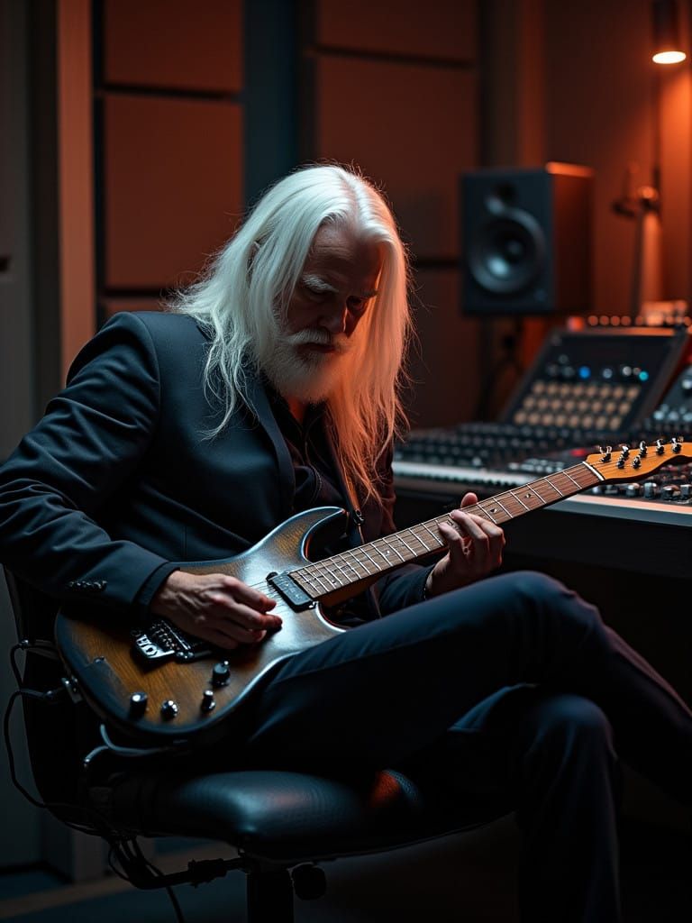 Hyperrealistic Musician in Cinematic Light