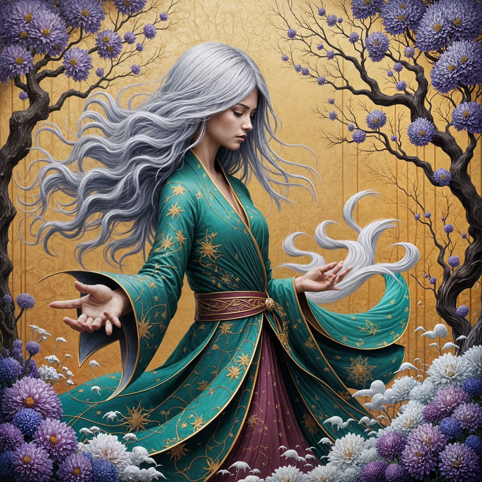 Manga Sorceress Summons Spirit in Magical Ritual