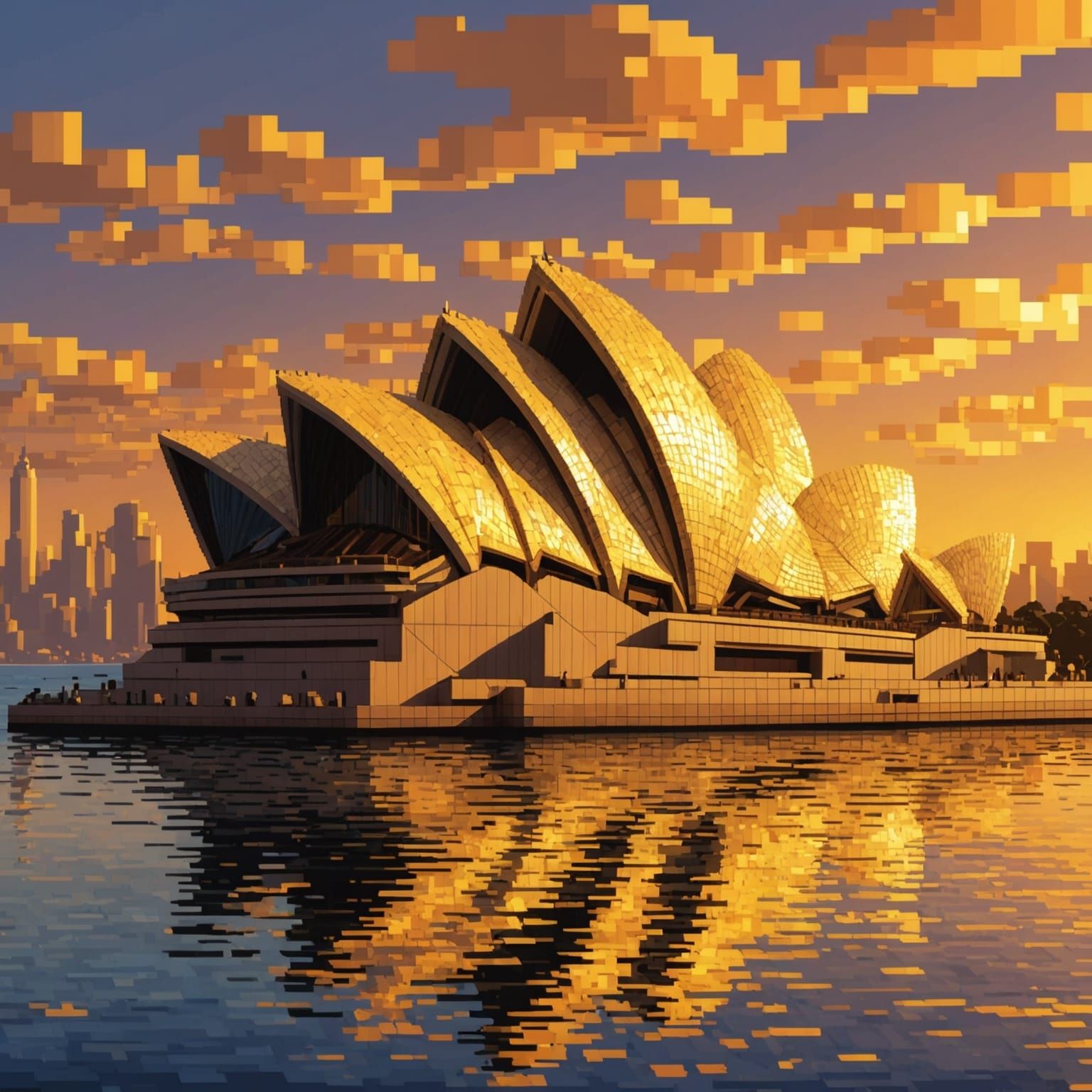 The Sydney Opera House Pixelated