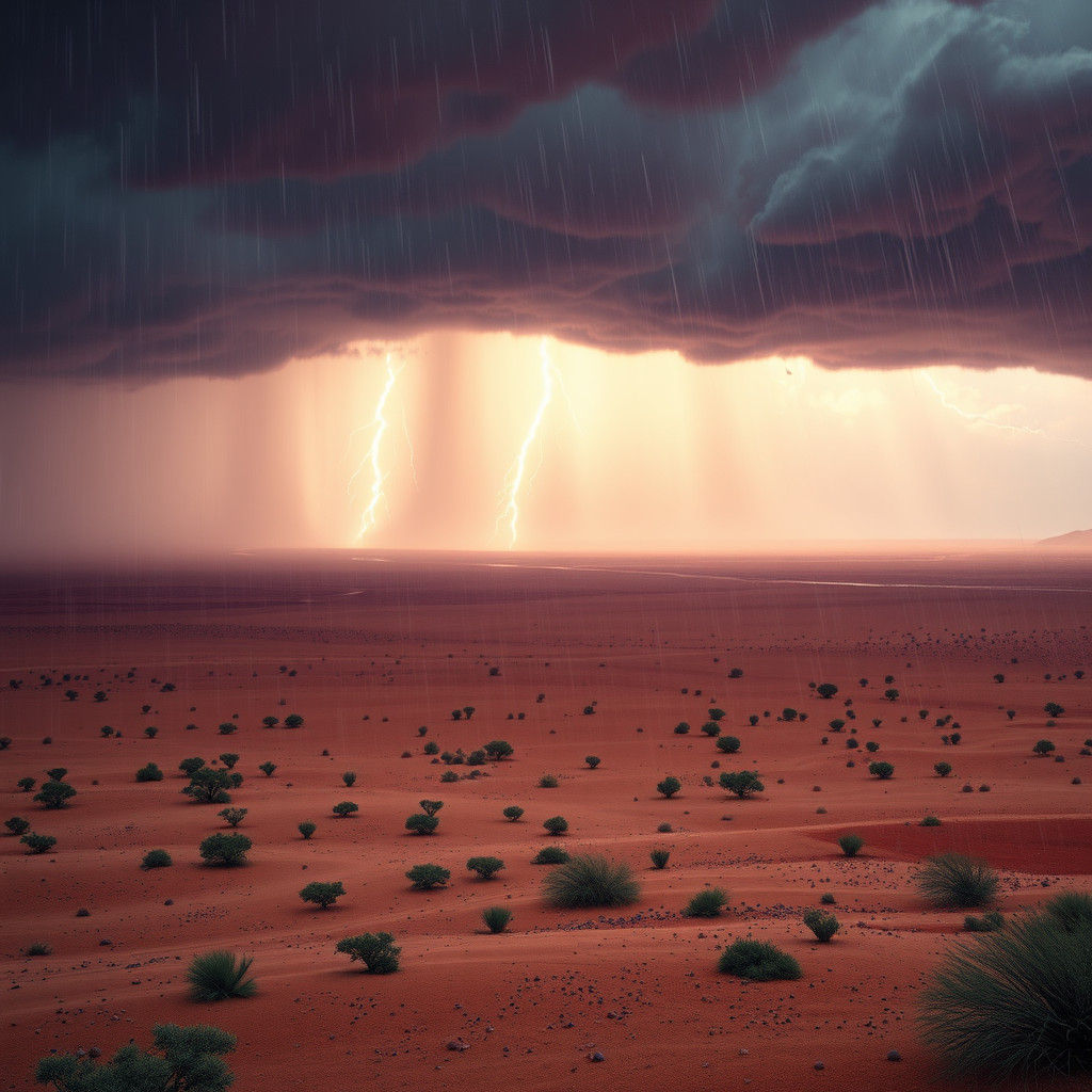 Namib Desert Rainstorm: Cinematic Matte Painting