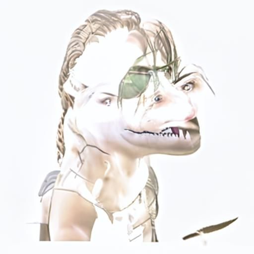 Lara Croft as a T-Rex: AI Reimagining