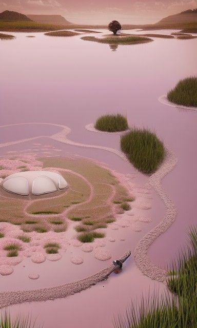 Breathtaking Pink Salt Lake: A Hyper-Realistic Photograph