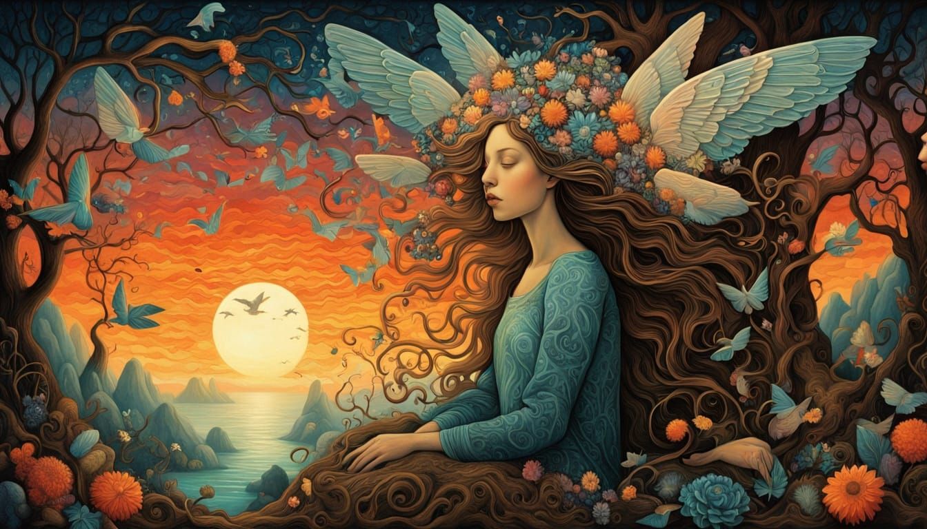 Surreal Shaman Unites Mythical Creatures in Vibrant, Biolumi...