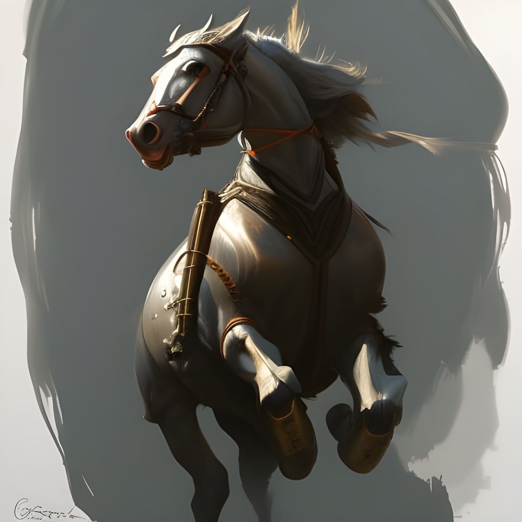 Armored Horse Portrait in Hyperdetailed Style