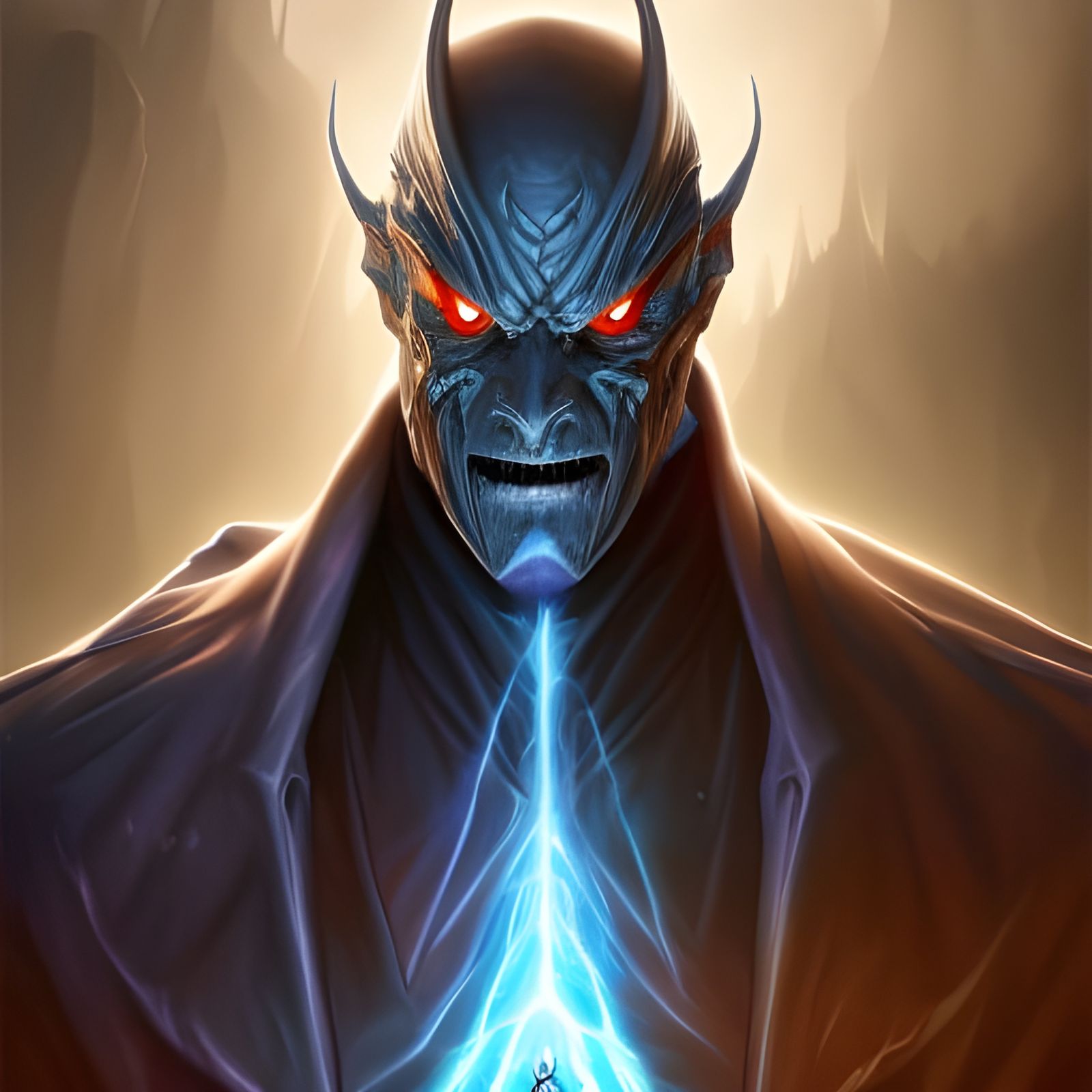 Demonic Dragon Lord Portrait in Digital Art Style