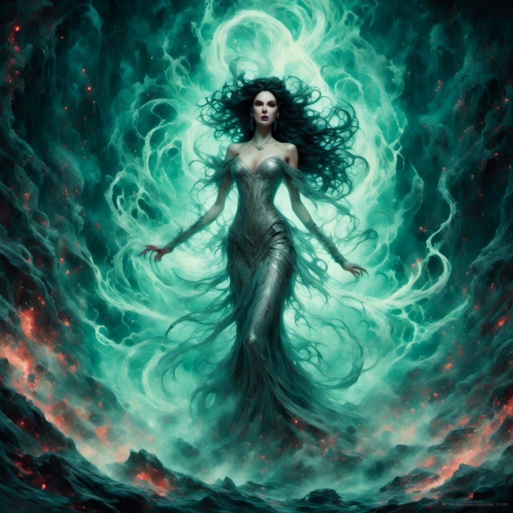 Eerie Banshee Screams in an Ink and Acrylic Portrait