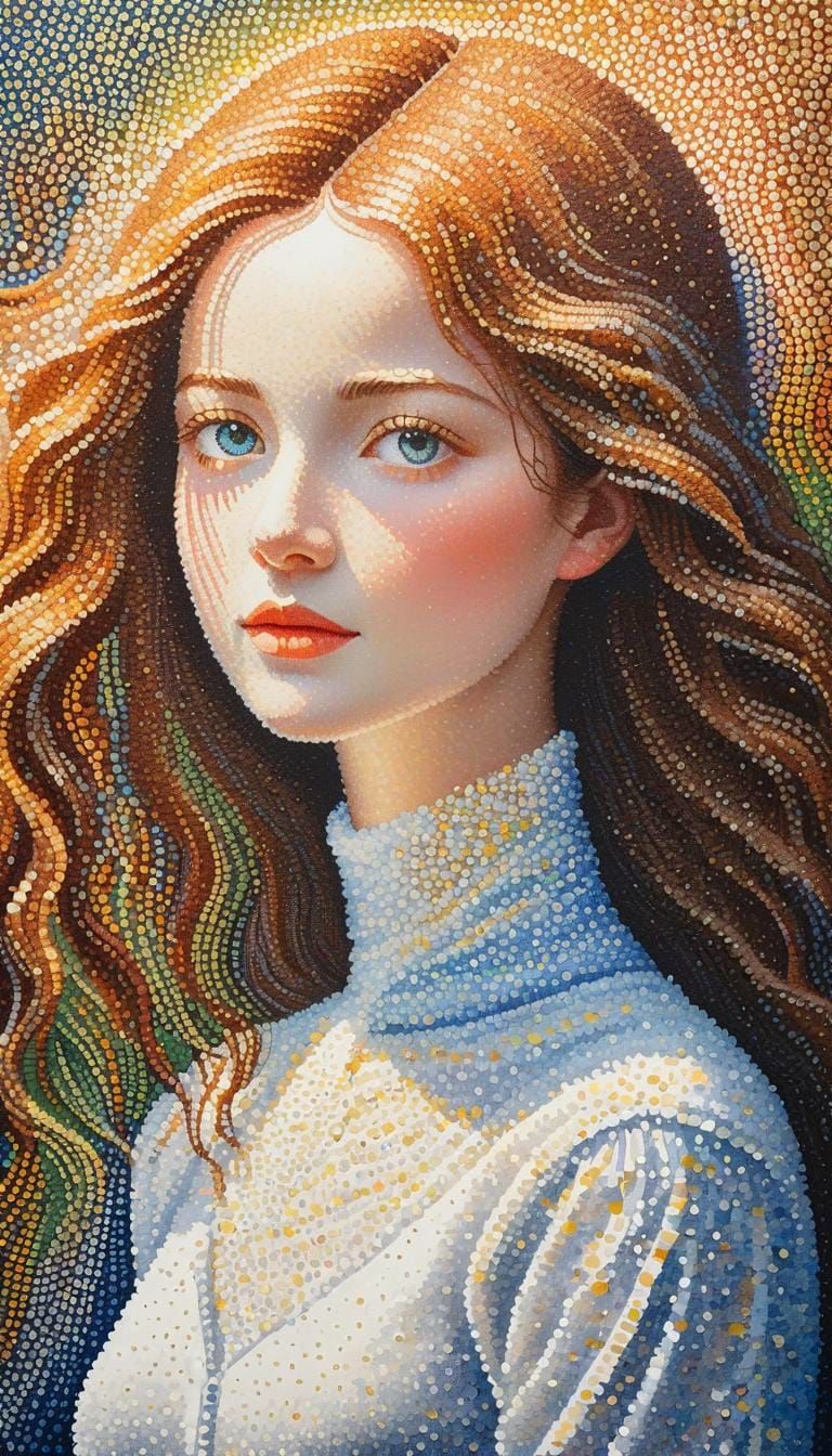 Pointillist Portrait in the Style of Seurat