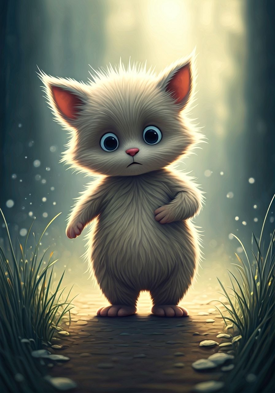 Whimsical Watercolor Portrait of a Clumsy Protagonist