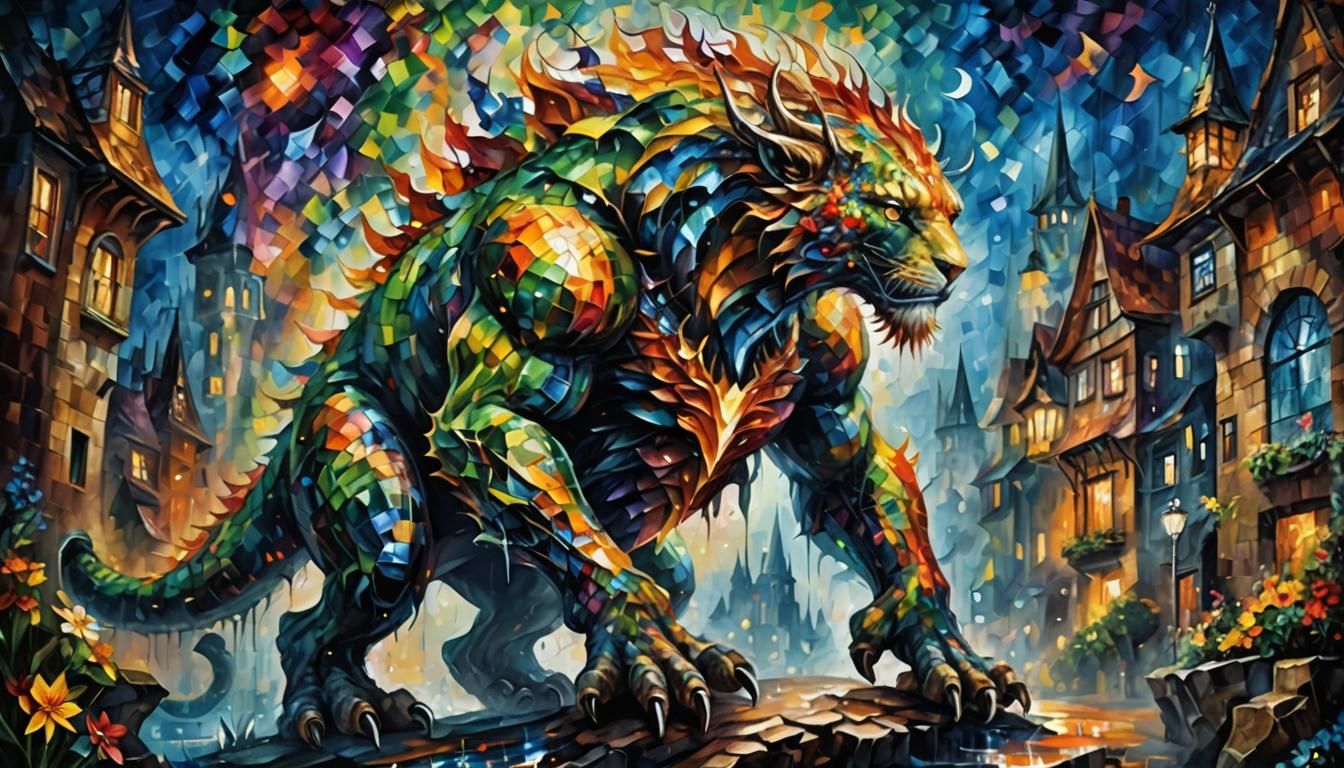 Fantasy Creature in Expressionist Style