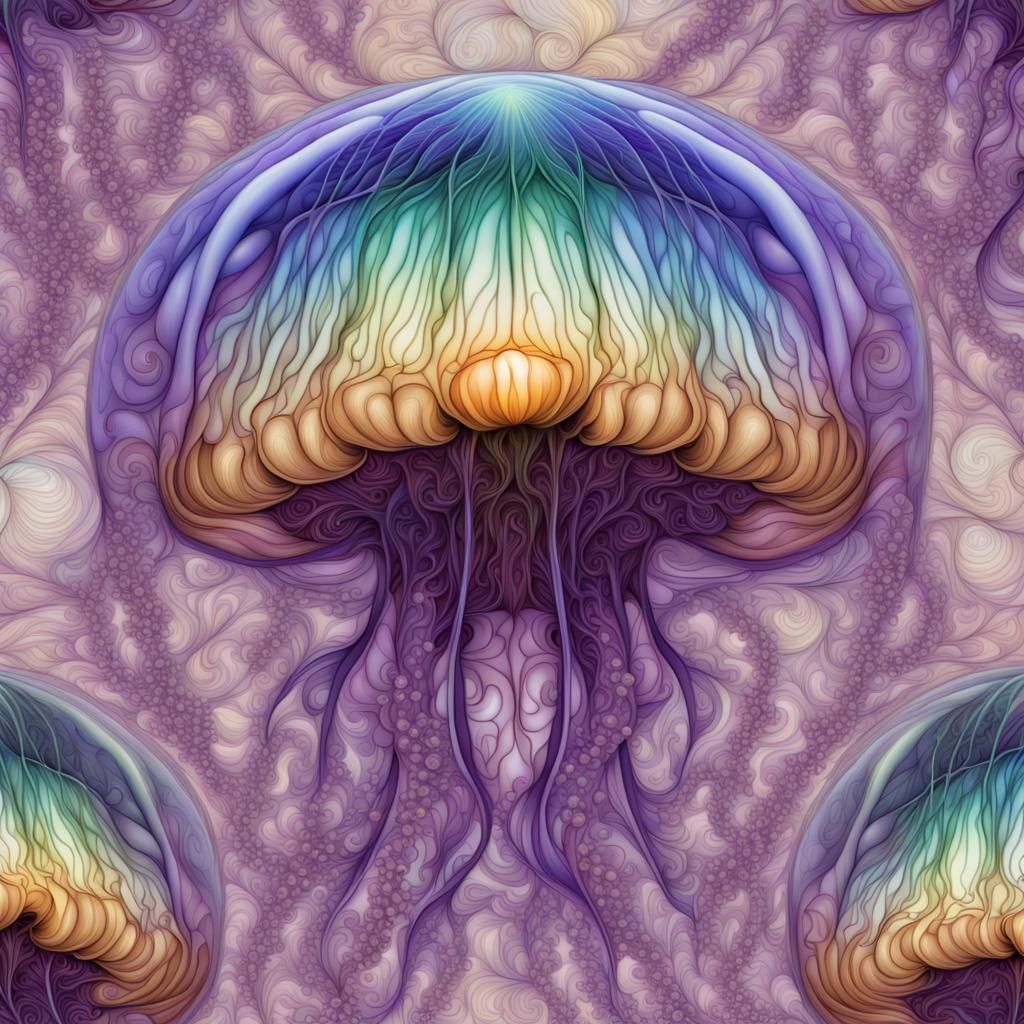 Fractal Jellyfish Pie with Sacred Geometry