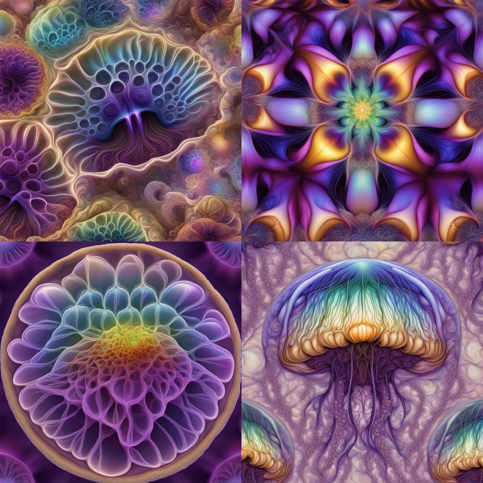 Fractal Jellyfish Pie with Sacred Geometry