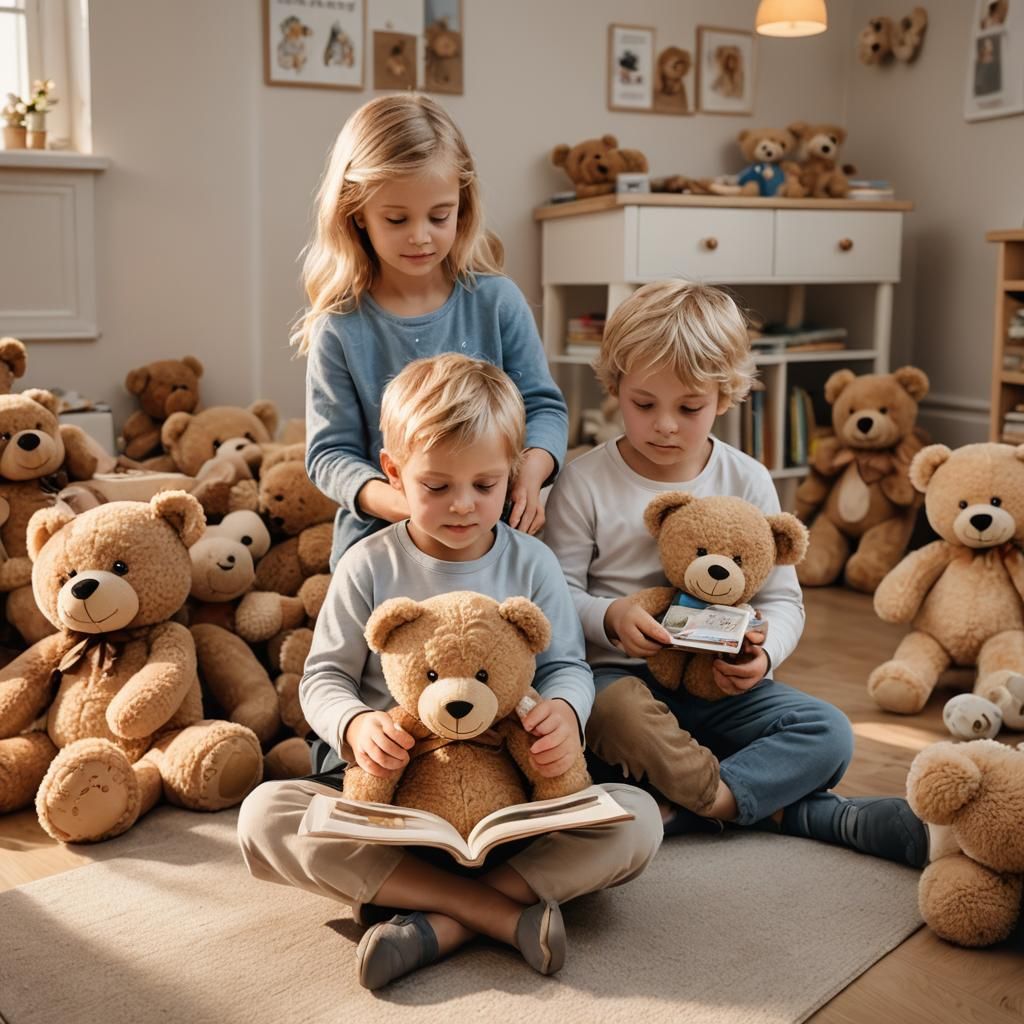 Realistic Image of Two Blond Boys in Nursery