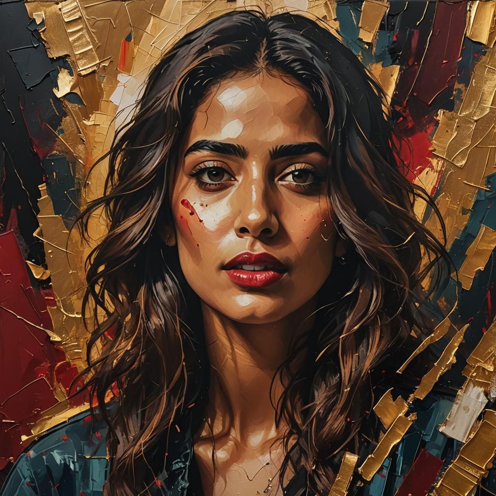 Singer in Mixed Media Portrait Art