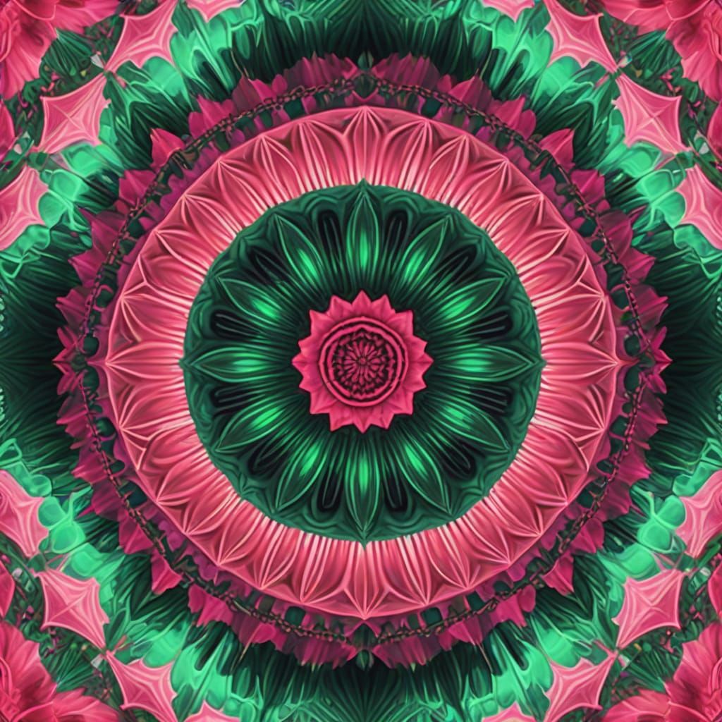 Rose Fragment Kaleidoscope in Psychedelic Pastel