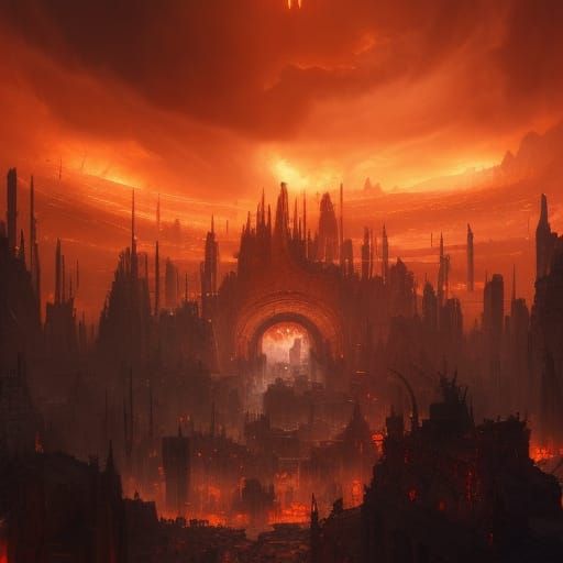 Hades in Blazing Inferno: Dark Fantasy Concept Art