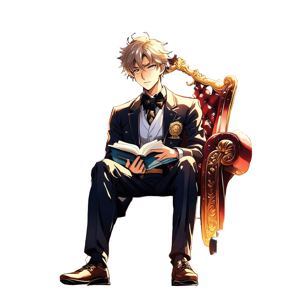 Elegant Man Reading in Morning Light