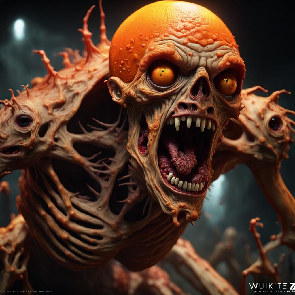 Enormous Orange Zombie Dark Fantasy Concept Art