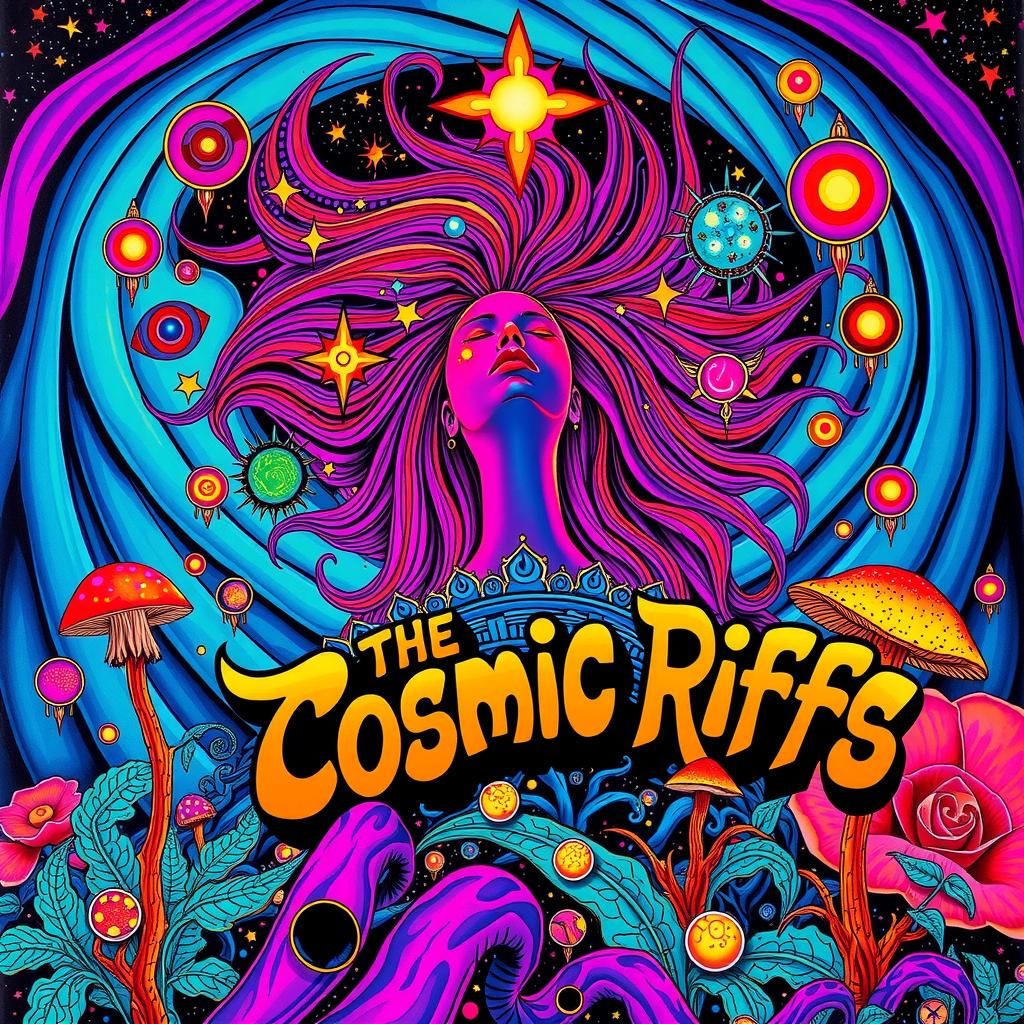 Psychedelic Rock Album Art in 1960s Style