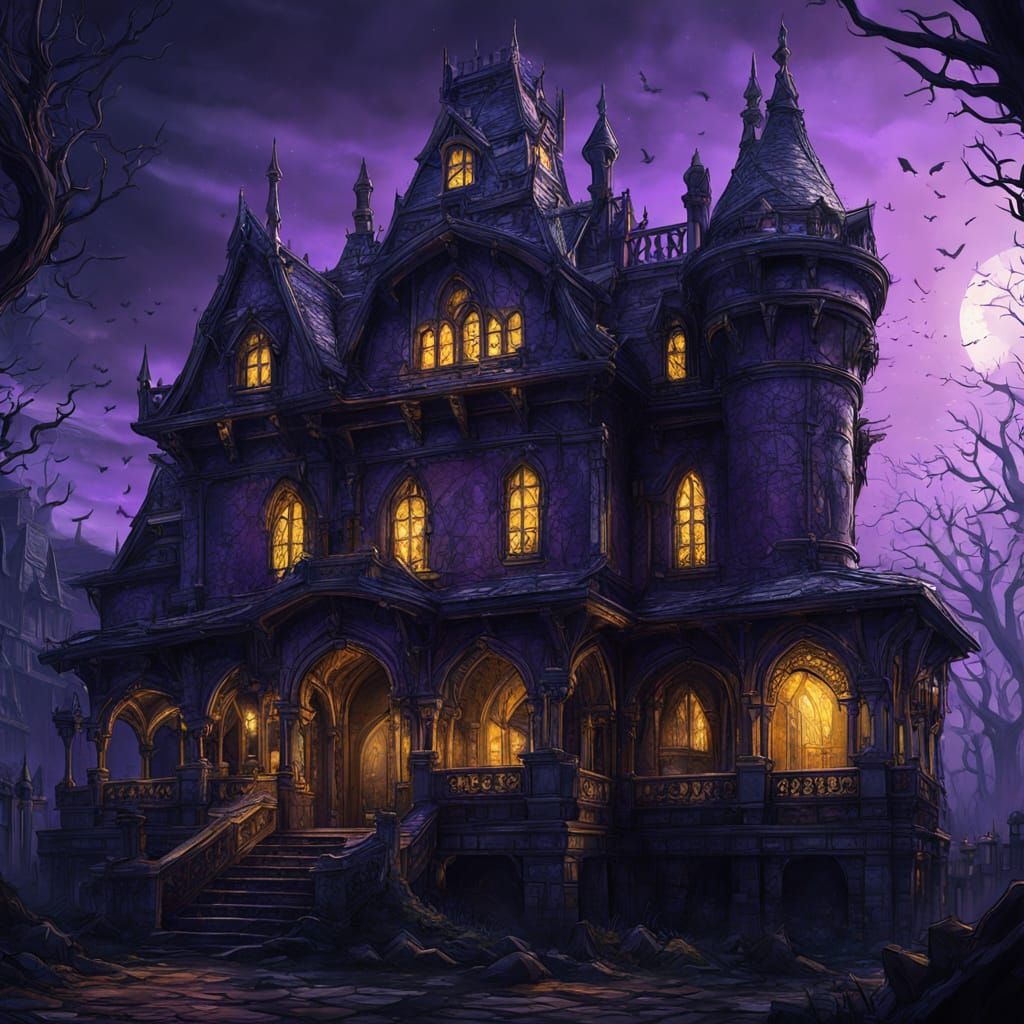 Dark Fantasy Haunted House Concept Art