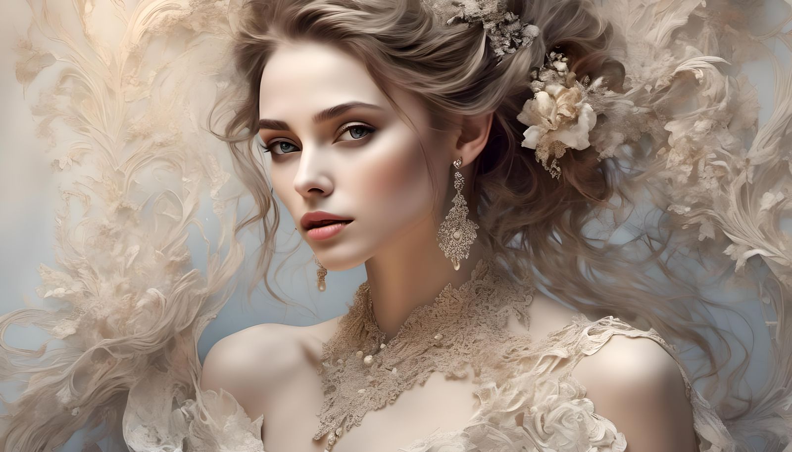 Royal Beauty in Delicate Watercolor Style