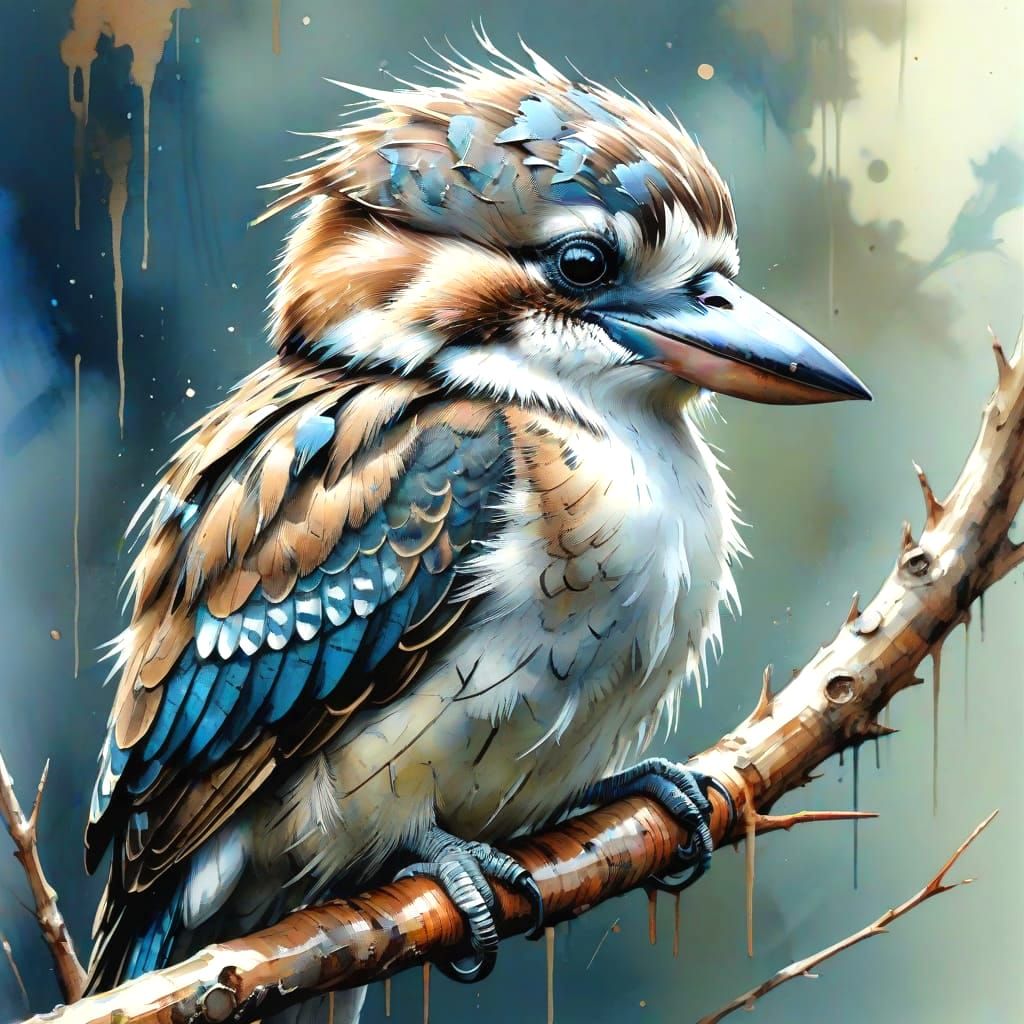 Kookaburra in Watercolor Style