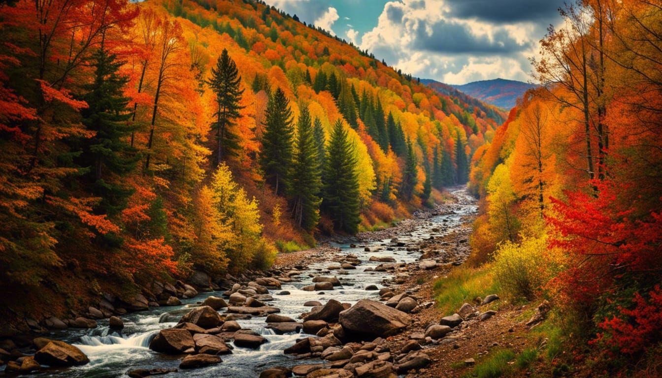 Hyperrealistic West Virginia Mountain Landscape