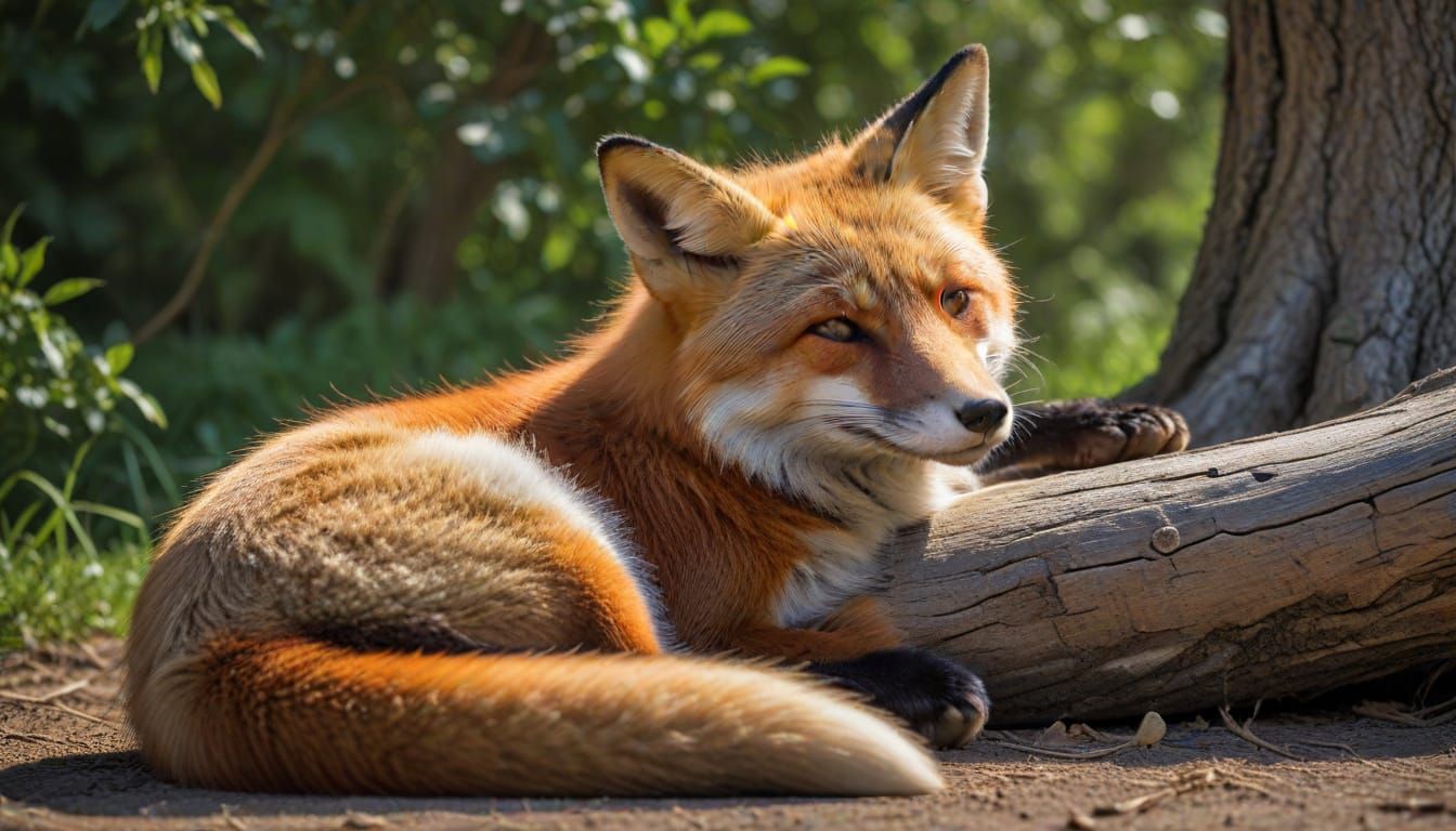 Relaxing Fox in HDR Composition