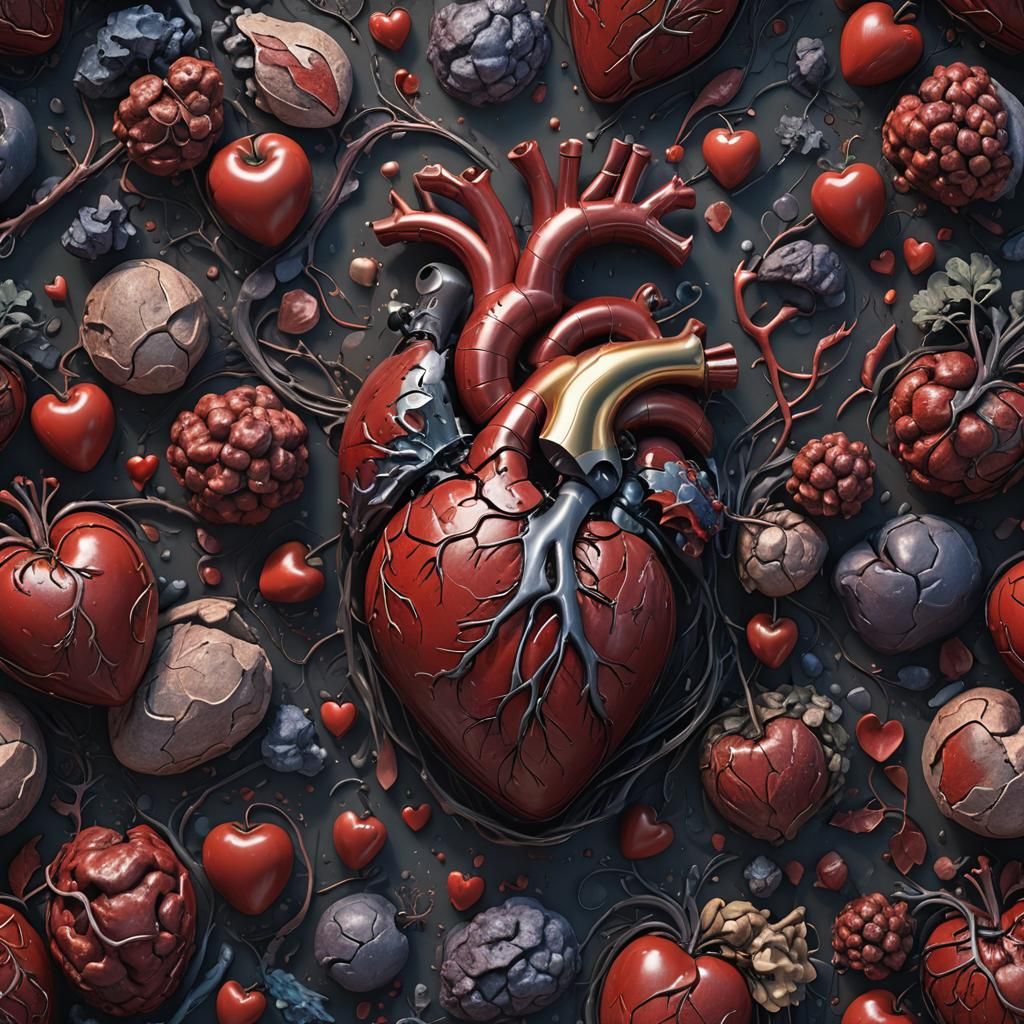 Detailed Matte Painting of a Healthy Human Heart