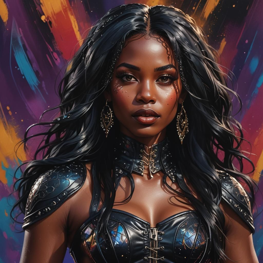 Black Woman Portrait in Hyperrealistic Style