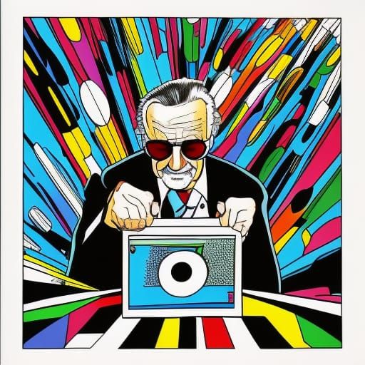 Stan Lee Comic Art in Pop Art Style