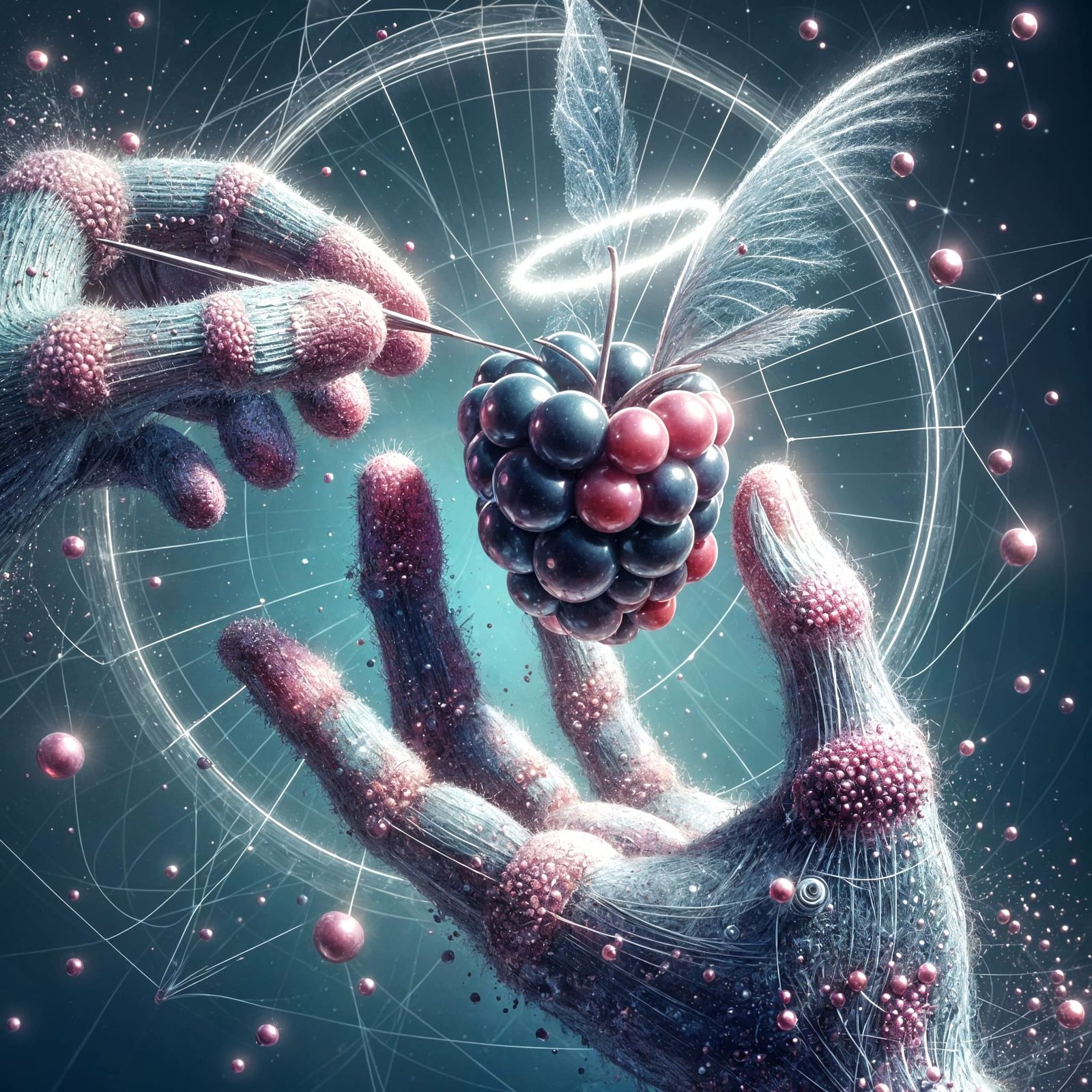 Ethereal Blackberry with Halo in Moody 3D Style