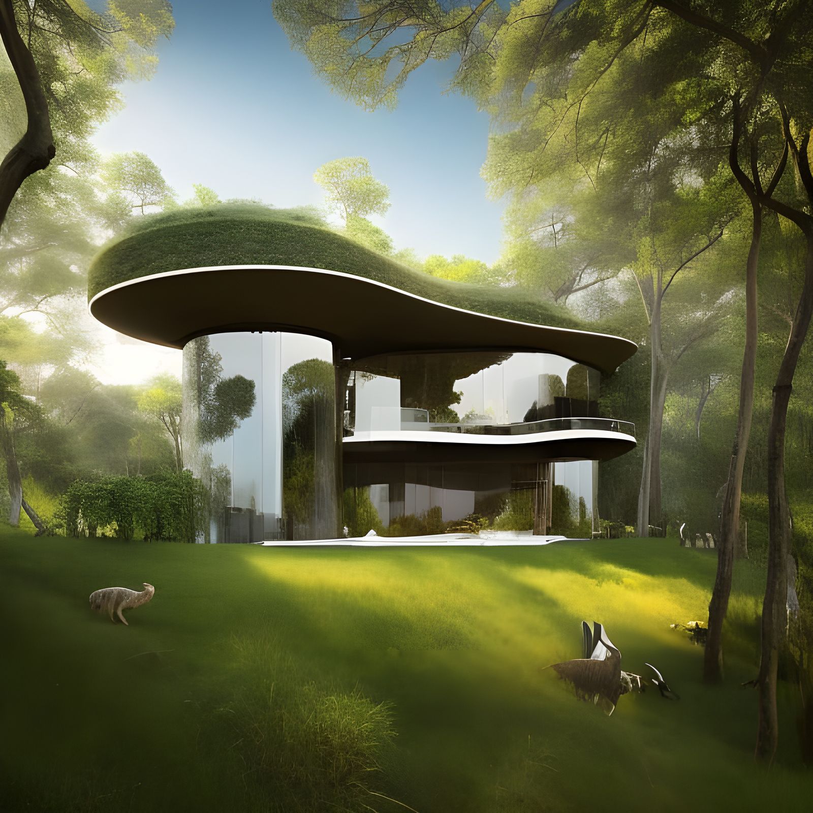 Futuristic Hilltop House with Optical Illusions