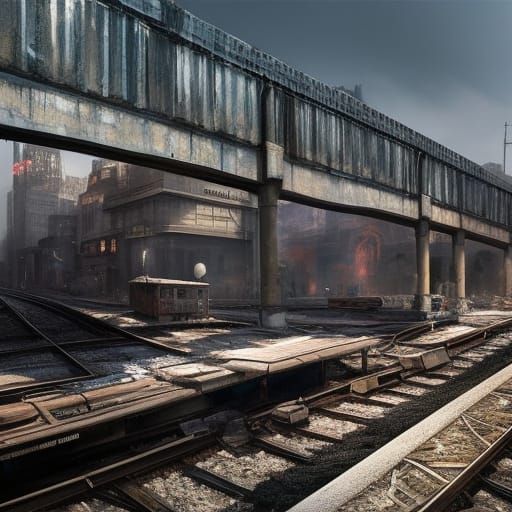 Post-Apocalyptic Subway Station in Gritty Photorealism