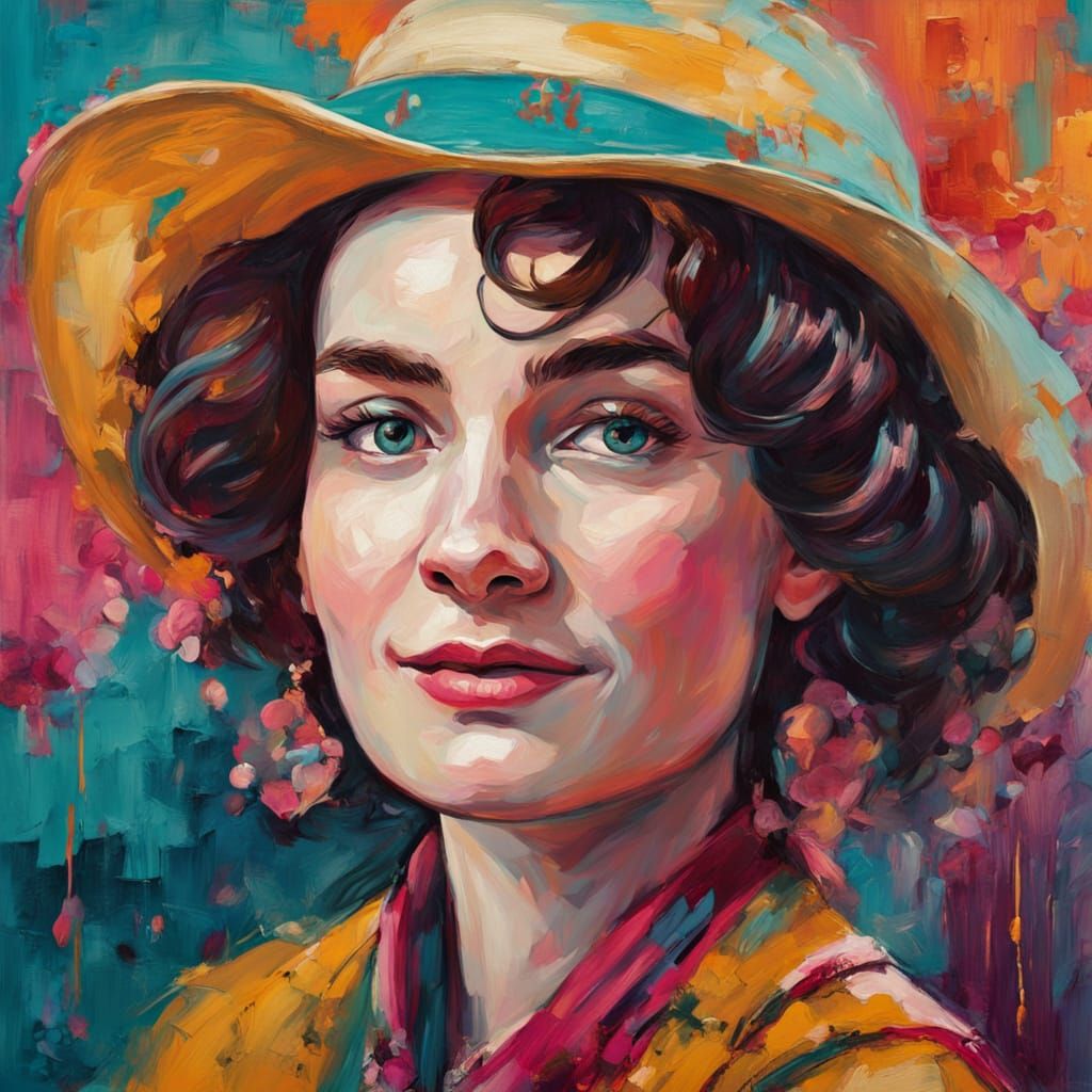 Half-Elf Bard Portrait in Neo-Impressionist Style