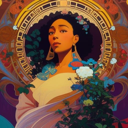 Art Nouveau Portrait of a Black Man