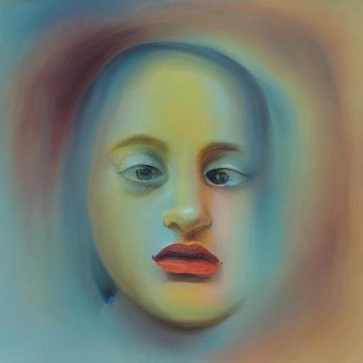 Ethereal Woman Crying Iridescent Tears, in Surrealism Style