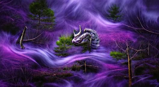 Purple Dragon in Forest