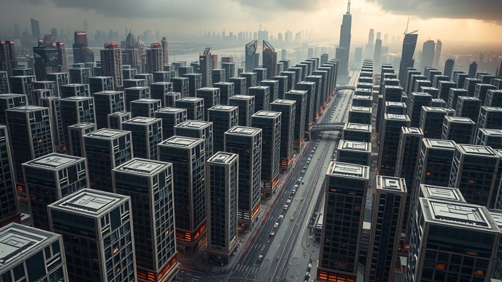 Sleek Futuristic Metropolis in Photorealistic Style