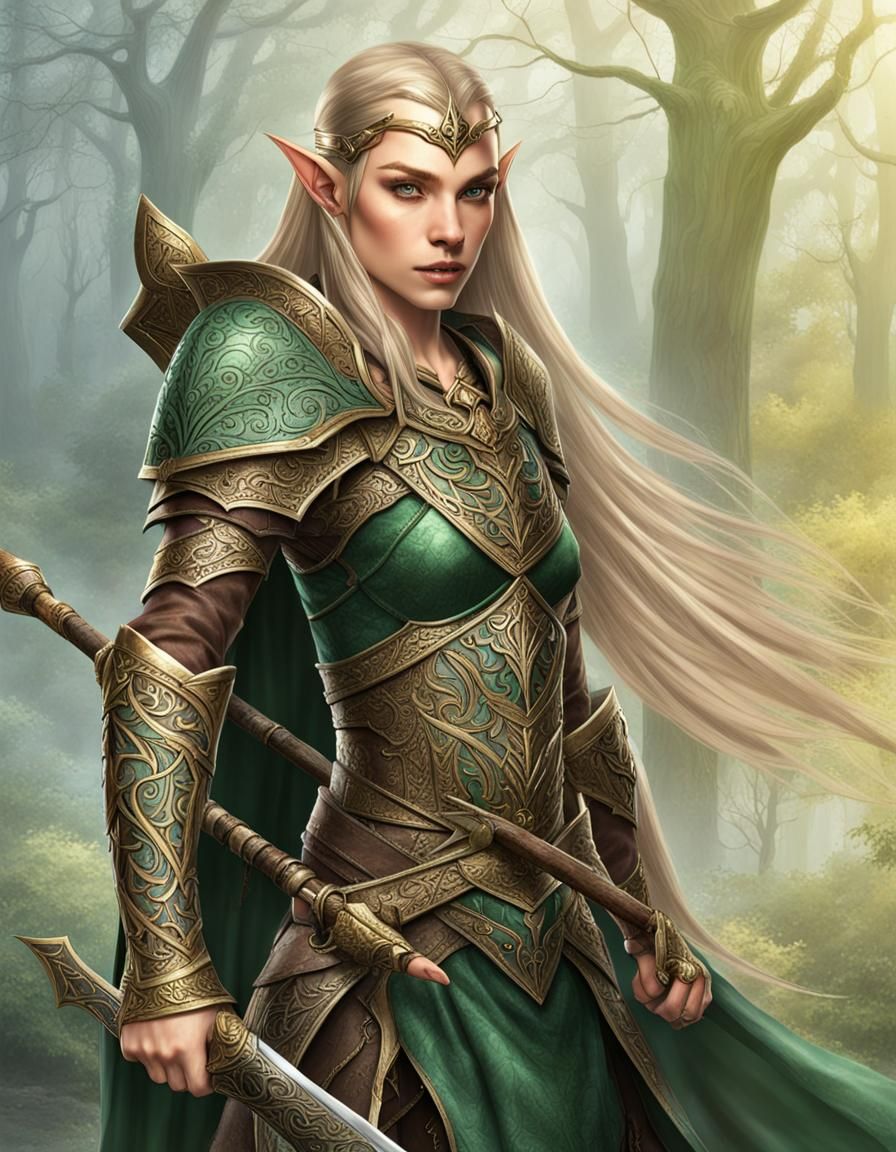Elven Warrior Princess Digital Illustration