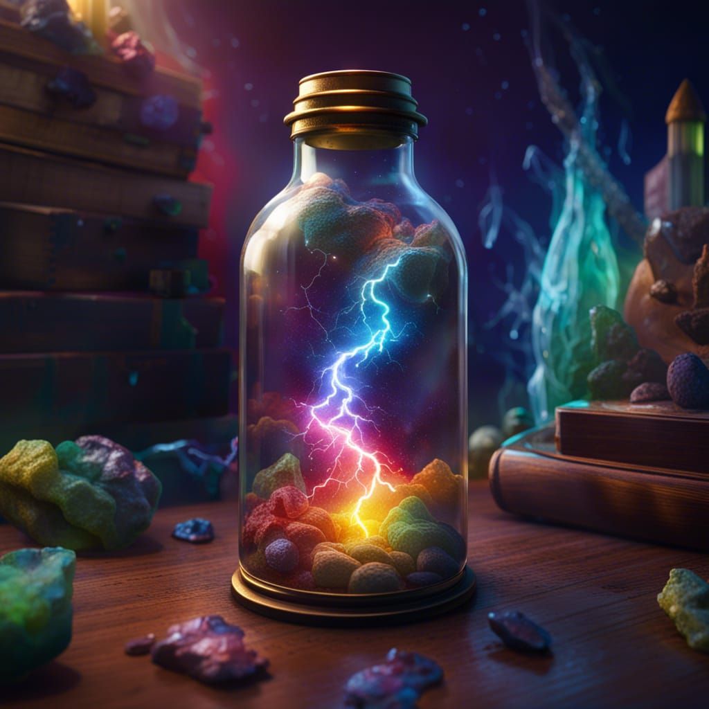 Rainbow Lightning Captured in a Bottle