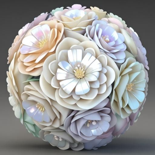 Mother-of-Pearl Flowers in 3D