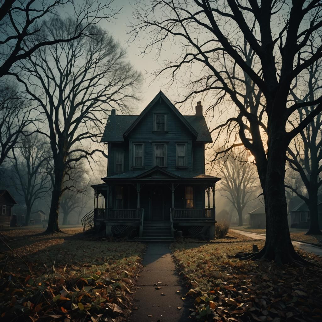 Eerie Translucent House in Vintage Style