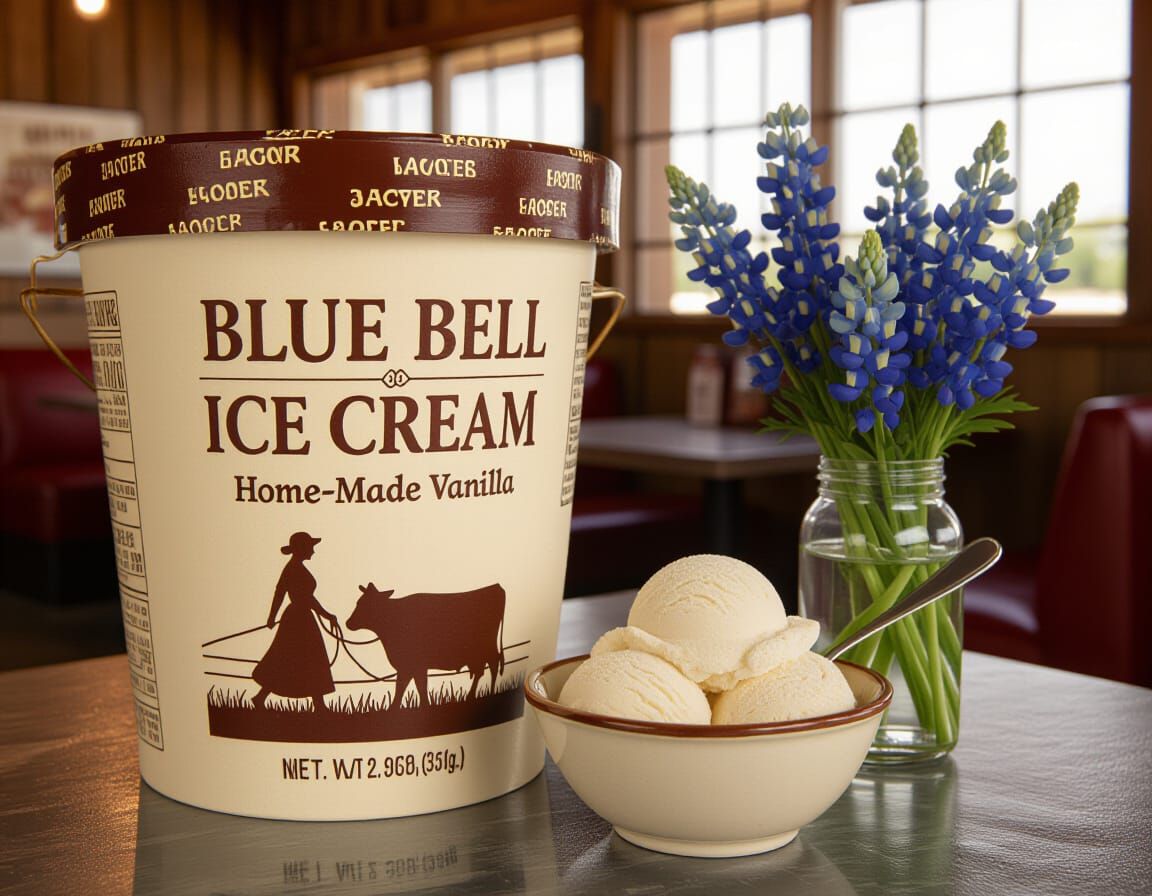 Blue Bell Ice Cream in a Texas Barbecue Joint