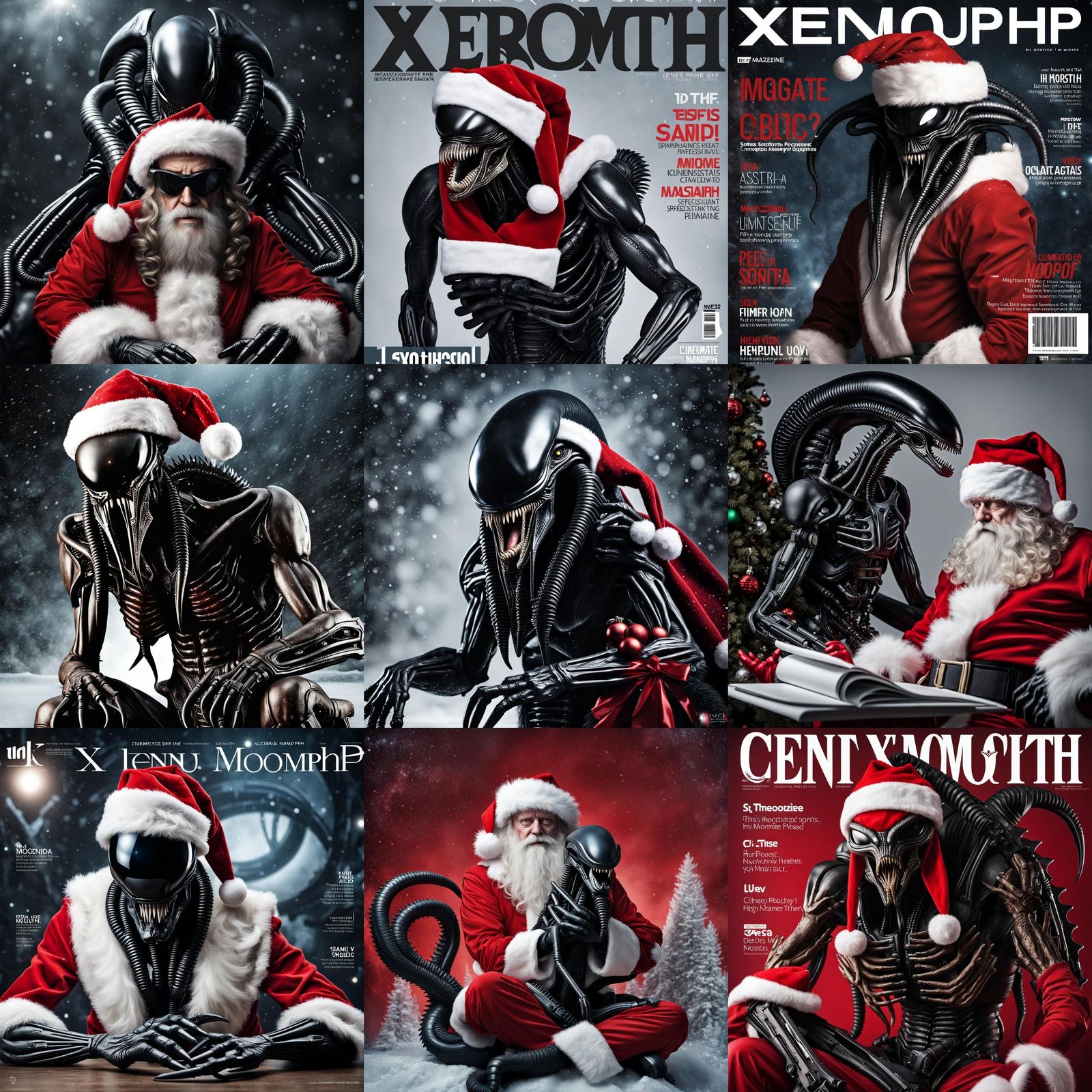 Xenomorph Santa on Magazine Cover