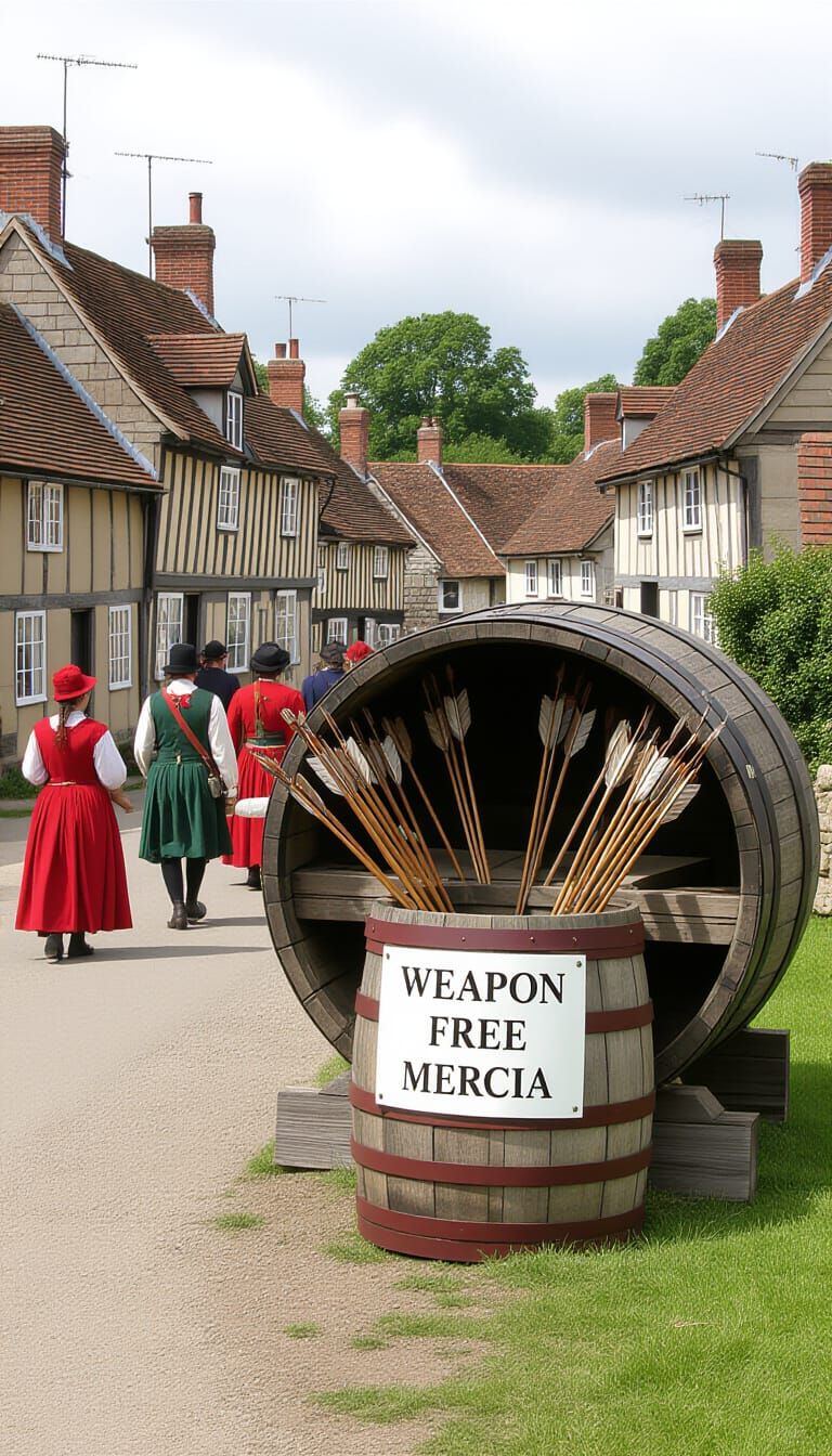 Mercia Village Landscape with Weapon Barrel - Olde England
