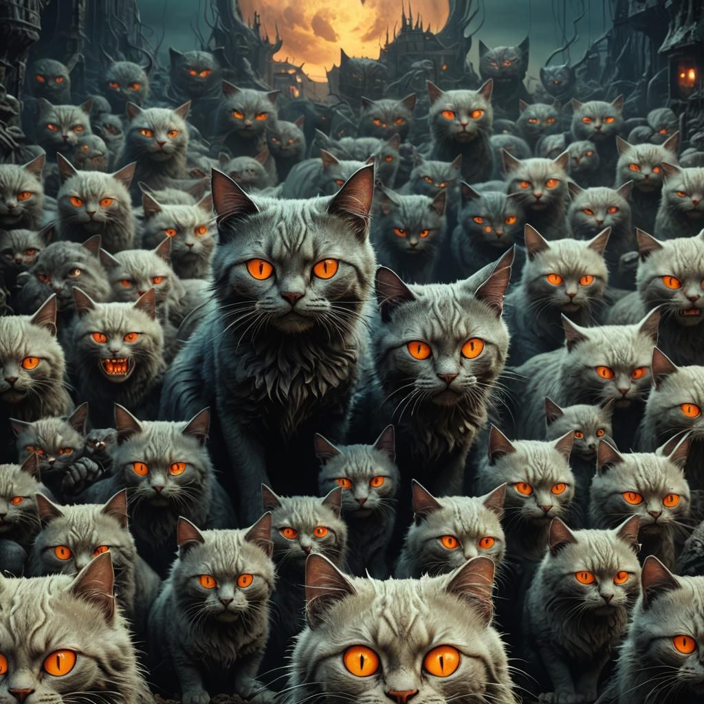 Siamese Cat Playing on Couch in Surreal Style