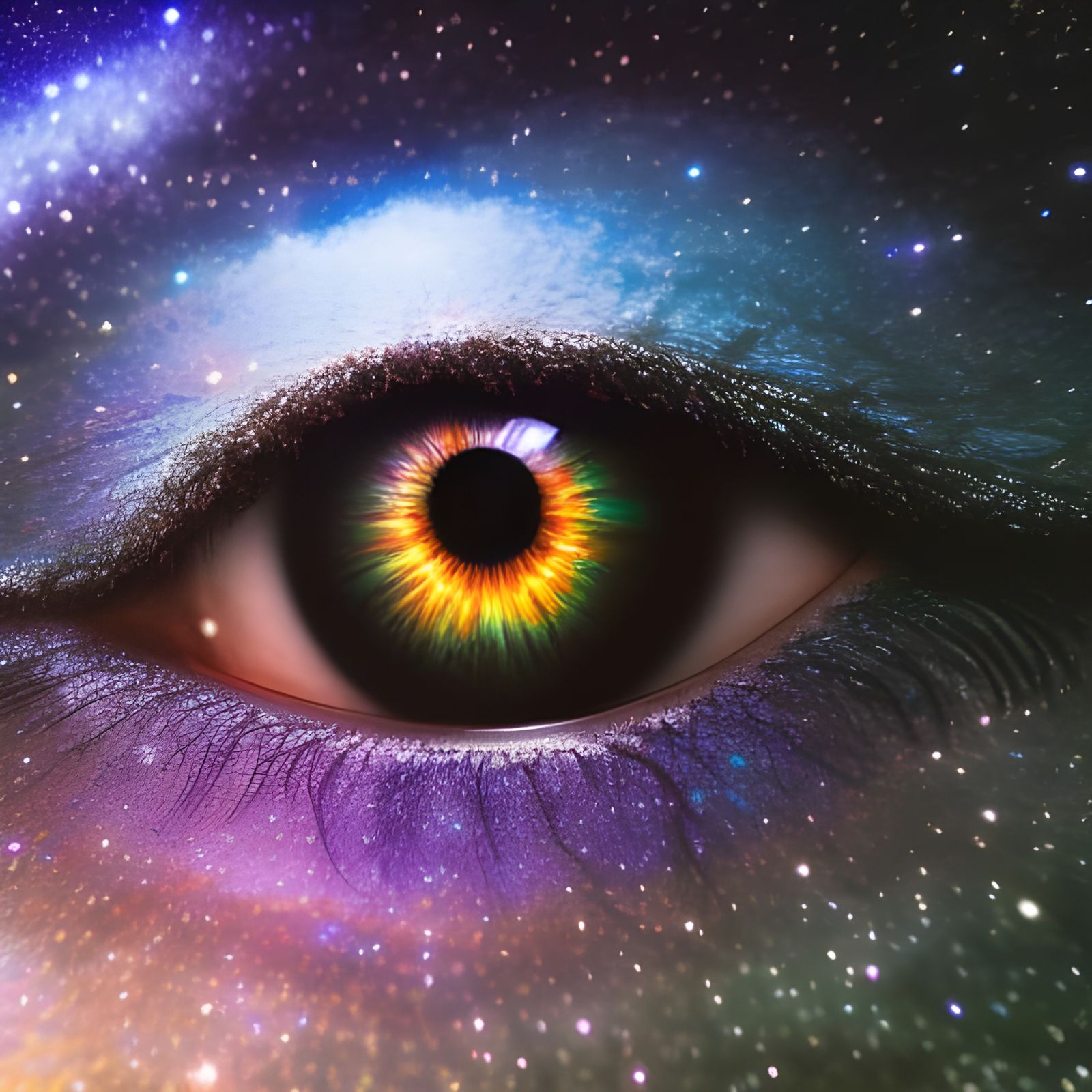 Cosmic Eye Macro Photorealistic Digital Artwork