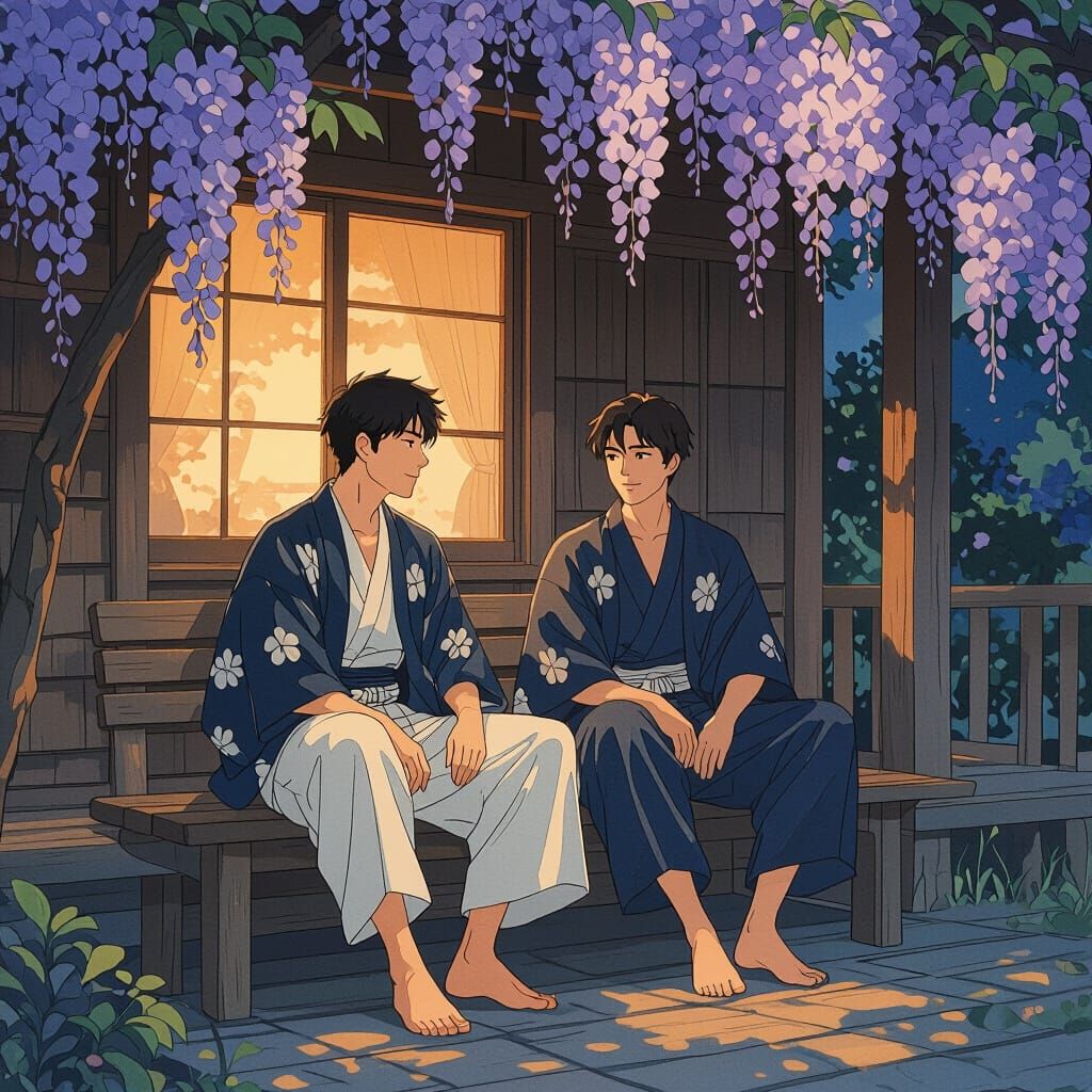 Japanese Summer Serenity: Men by Wisteria