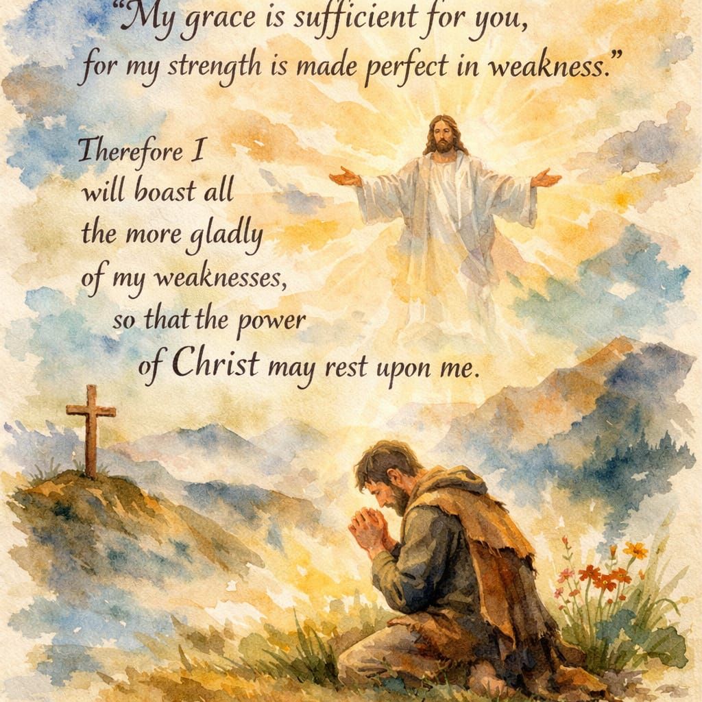 Grace Perfected in Weakness: Watercolor Interpretation