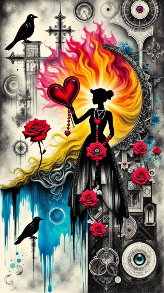 Punk Faith: Goth Woman with Sacred Heart